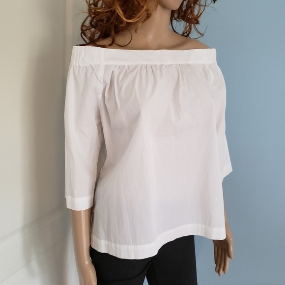 Madewell White Off Shoulder Top Small Peasant Blouse - Picture 6 of 10